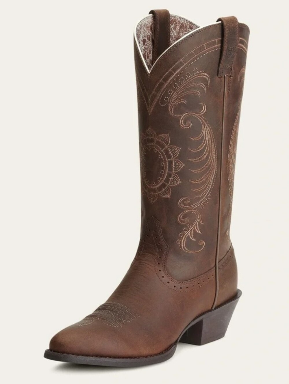 Ariat Magnolia Western Brown Leather Embroidered Boot Women's Size 10